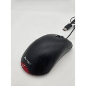 Genuine Microsoft Wheel Mouse Optical 1.1A Model X802382 Black USB Mouse Works